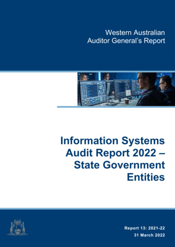 Information Systems Audit Report 2022 - State Government Entities