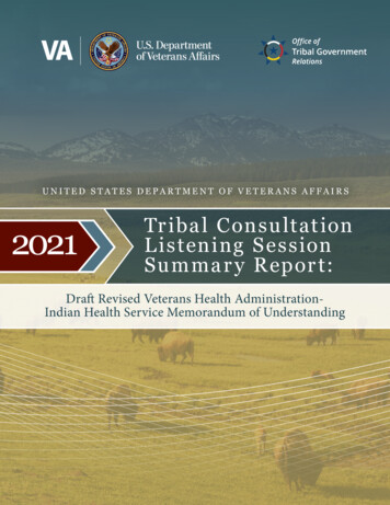 2021 Tribal Consultation Listening Session Summary Report