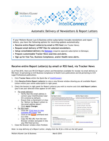 Automatic Delivery Of Newsletters & Report Letters - VitalLaw