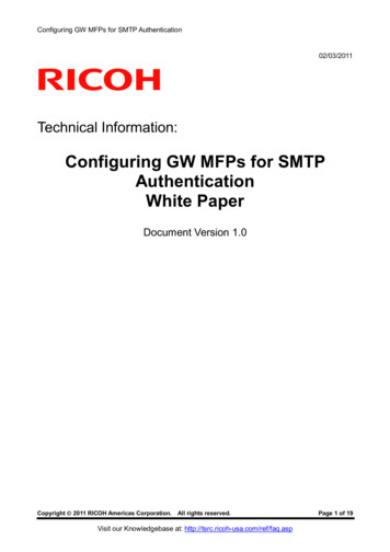 White Paper - Configuring GW MFPs For SMTP Authentication