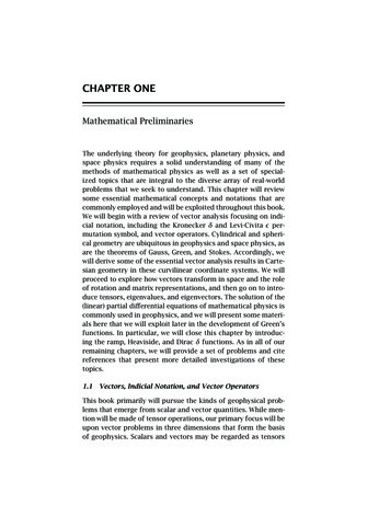 Mathematical Methods For Geophysics And Space Physics - Chapter 1