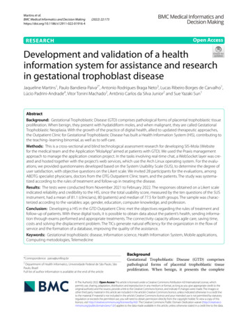 Development And Validation Of A Health Information System For .
