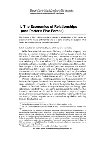 1. The Economics Of Relationships (and Porter's Five Forces)