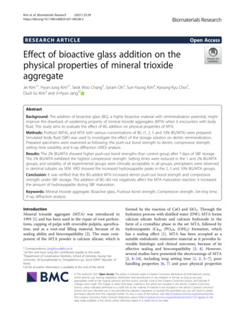 Effect Of Bioactive Glass Addition On The Physical Properties Of .
