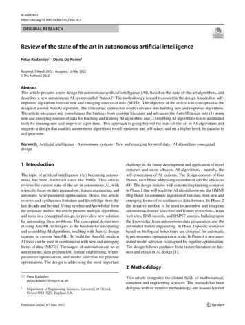 Review Of The State Of The Art In Autonomous Artificial Intelligence