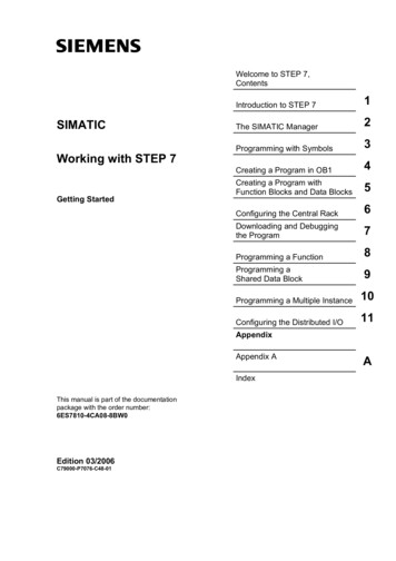 SIMATIC Working With STEP 7 - Siemens