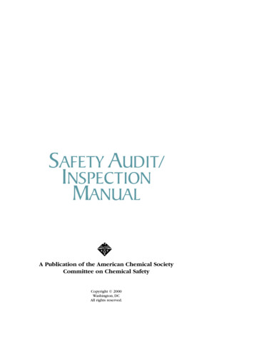 SAFETY AUDIT/ INSPECTION MANUAL - American Chemical Society