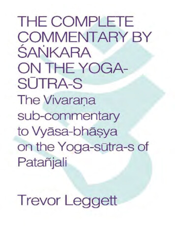 The Complete Commentary By Śaṅkara On The Yoga Sūtra-s
