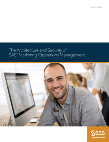 The Architecture And Security Of SAS Marketing Operations Management