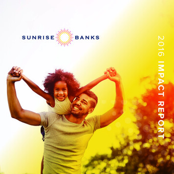 Welcome To The Sunrise Banks' 2016 Impact Report
