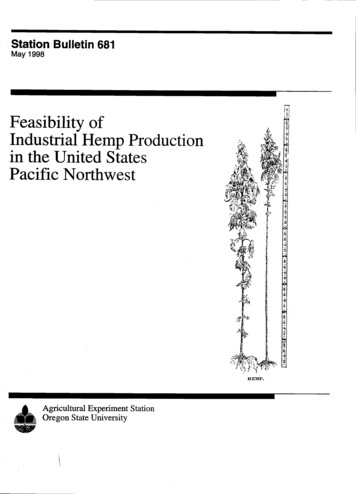 Feasibility Of Industrial Hemp Production In The United States Pacific .