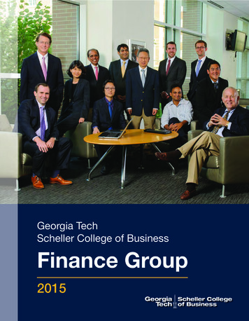 Georgia Tech Scheller College Of Business Finance Group