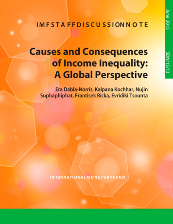 Causes And Consequences Of Income Inequality: SDN/15/13 A Global .