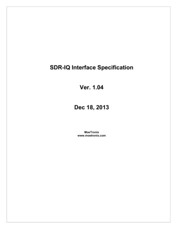 SDR-IQ Interface Specification Ver. 1.04 Dec 18, 2013 - MoeTronix