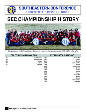 Equestrian Record Book Sec Championship History