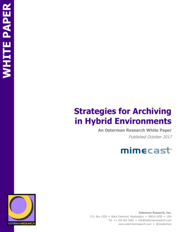 Strategies For Archiving In Hybrid Environments - Mimecast
