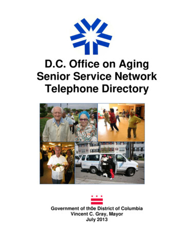 D.C. Office On Aging Senior Service Network Telephone Directory