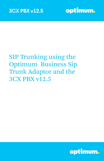 SIP Trunking Using The Optimum Business Sip Trunk Adaptor And The 3CX .