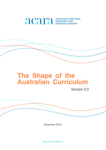 The Shape Of The Australian Curriculum - ACARA
