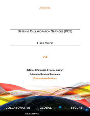 V1.0 Defense Information Systems Agency Enterprise . - Sddc.army.mil