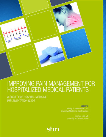 Improving Pain Management For Hospitalized Medical Patients