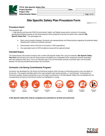 Site Specific Safety Plan Procedure Form