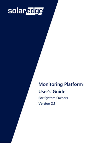 Monitoring Platform User's Guide - SolarEdge