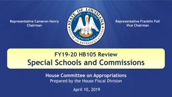 Special Schools And Commissions - Louisiana House Of Representatives