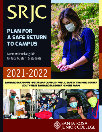 SRJC Plan For Safe Return To Campus - Santa Rosa Junior College
