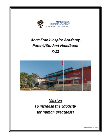 Anne Frank Inspire Academy Parent/Student Handbook K-12