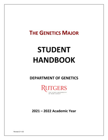 Student Handbook Genetics Current