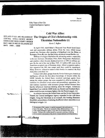 Cold War Allies: DECLASSIFIED AND RELEASED BY The Origins Of CIAs .