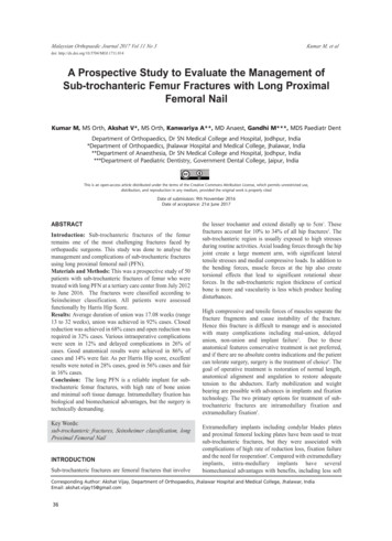 A Prospective Study To Evaluate The Management Of Sub-trochanteric .