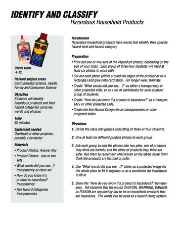 Identify And Classify Hazardous Househhold Products