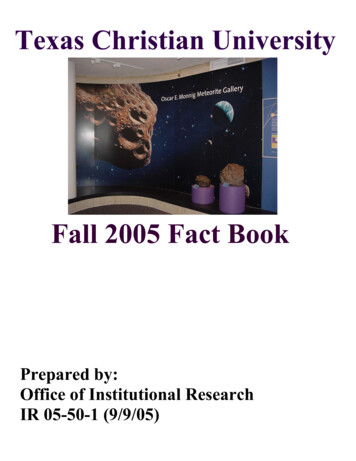 Fall 2005 Fact Book - Texas Christian University