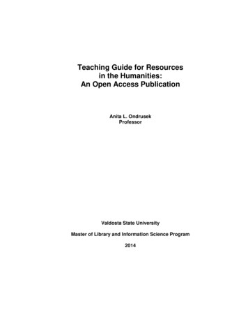Teaching Guide For Resources In The Humanities: An . - Vtext.valdosta.edu