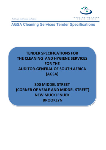 AGSA Cleaning Services Tender Specifications