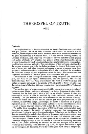 THE GOSPEL OF TRUTH - Masaryk University