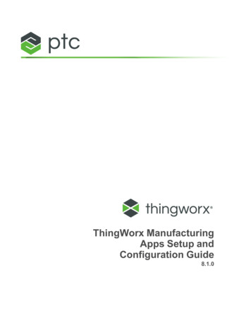 ThingWorx Manufacturing Apps Setup And Configuration Guide