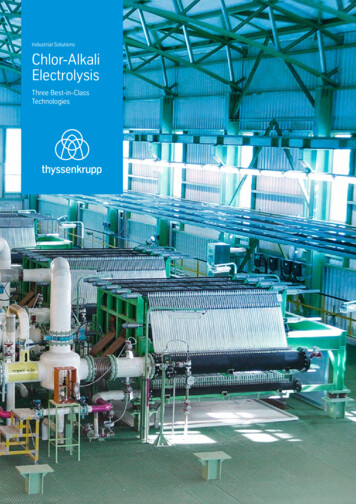 Industrial Solutions Chlor-Alkali Electrolysis - ThyssenKrupp