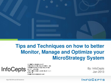 Tips & Tricks To Monitor, Manage & Optimize MicroStrategy . - InfoCepts