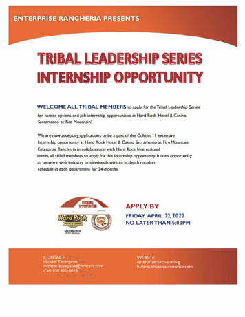 Tribal Leadership Series Internship Opportunity