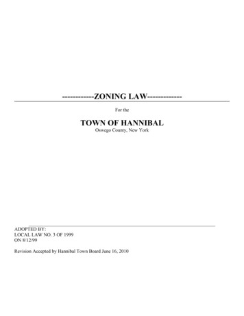 Zoning Law------------- Town Of Hannibal