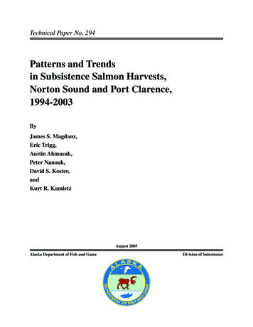Patterns And Trends In Subsistence Salmon Harvests, Norton Sound And .