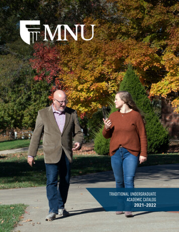 2021-2022 MNU Undergraduate Catalog - MidAmerica Nazarene University
