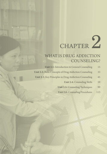 Training Curriculum On Drug Addiction Counseling - FHI 360