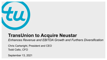 V V TransUnion To Acquire Neustar