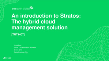 An Introduction To Stratos: The Hybrid Cloud Management . - Image Relay