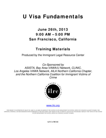 U Visa Fundamentals - ASISTA Immigration Assistance