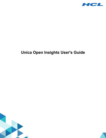 Unica Open Insights User's Guide